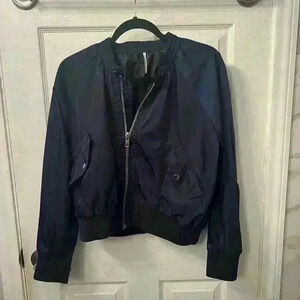 Free People Midnight Bomber Jacket Navy Women's Size Small